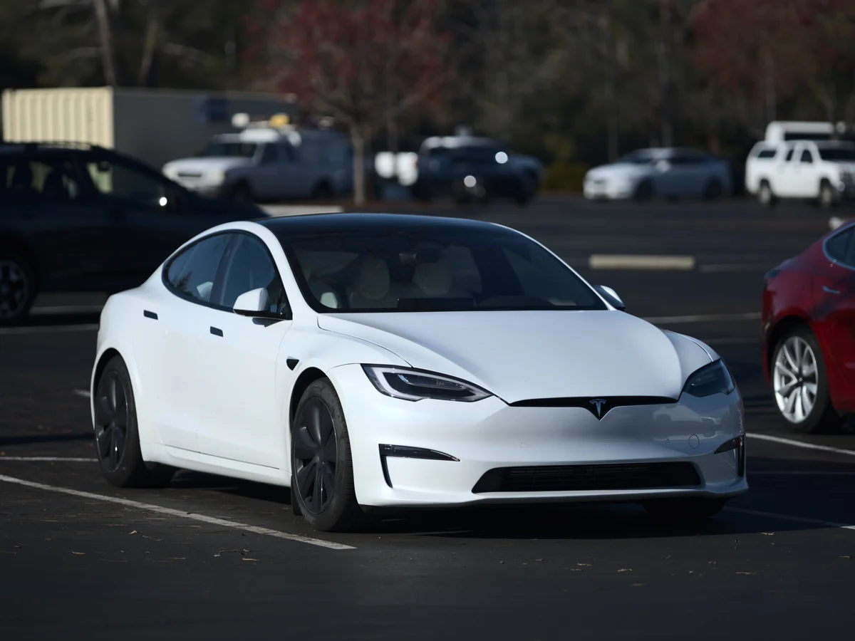 Tesla Model S reference vehicle with visible wheels